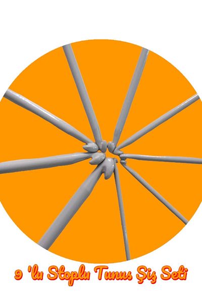 Sultan 80 cm 9 Pieces Steel Wire Line Skewer Set with Stop - No Being