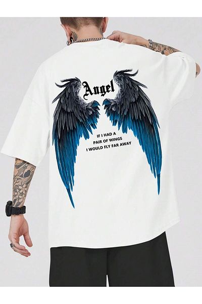 MOONBULL Μπλουζάκι Unisex Angel Wing Back Printed Oversize