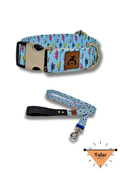 UTDpet Lightning Dog Collar and Travel Dispatch Strap Set (With Scarf Gift)