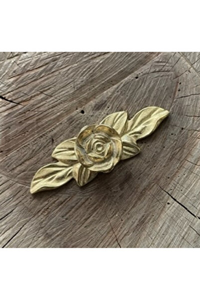 DMR GÜL YAPRAK DOLAP DÜĞMESİ GOLD SARI PİRİNÇ DOLAP ÇEKMECE KULPU