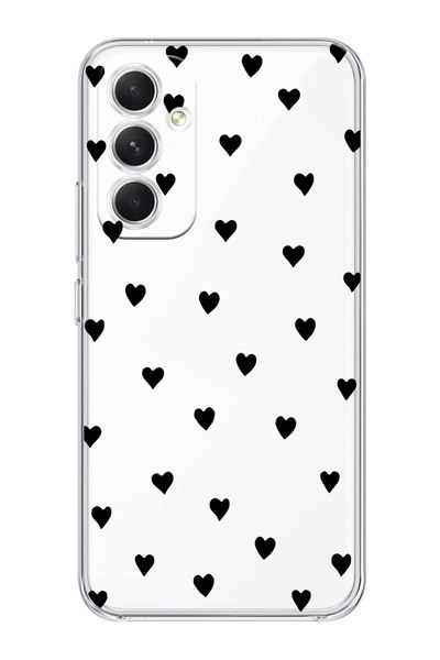 shoptocase Galaxy S23 Fe Uyumlu Kalpler Desenli Şeffaf Telefon Kılıfı