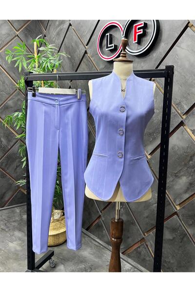 nodilife Çıtçıt Yelekli Takım Elbise Lila