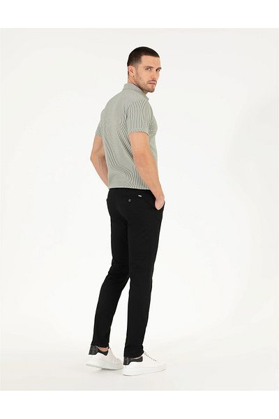 Pierre Cardin Μαύρο Slim Fit Canvas Παντελόνι G021SZ078.000.1414313.VR046