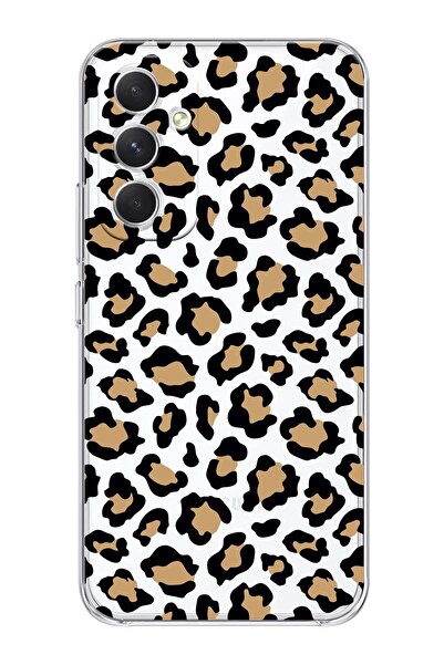 shoptocase Galaxy S23 Fe Uyumlu Leopar Desenli Şeffaf Telefon Kılıfı