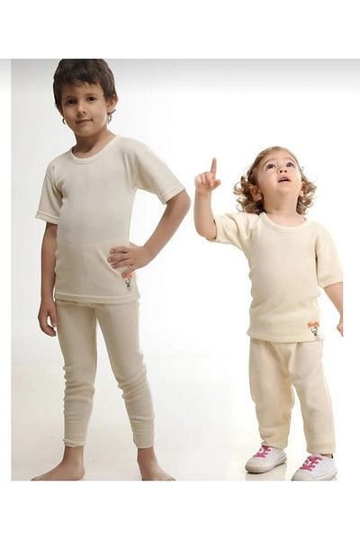 Hasyün Genuine Wool Children's Undershirt Asthma Bronchitis Undershirt Zero Collar Half Sleeve