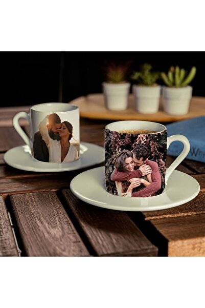 Genel Markalar Kişiye Özel Premium Resimli Fotoğraf Tasarımlı Porselen Çift K...