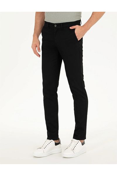 Pierre Cardin Μαύρο Slim Fit Canvas Παντελόνι G021SZ078.000.1414313.VR046