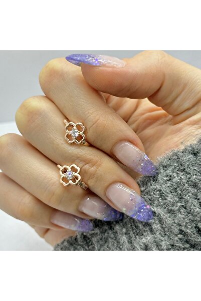 Selen’S Gümüş 925 Ayar Rose Renk Yonca Çocuk Küpesi Motif Çocuk Küpe