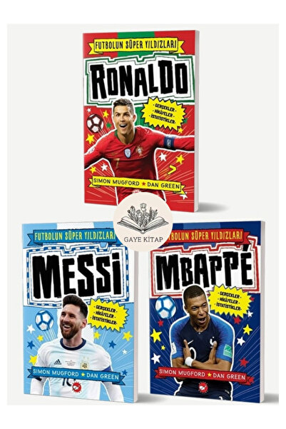 Beyaz Balina Yayınları Super Stars of Football Set 3 Books // (Ronaldo - Mess...
