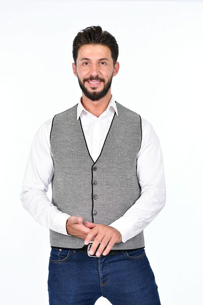 Kamalı Men's Buttoned Standard Fit Regular Fit Sports Classic Knitwear Knitted Sleeveless Vest