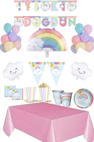DÜVENCİ TİCARET RAINBOW THEMED BIRTHDAY PARTY SET