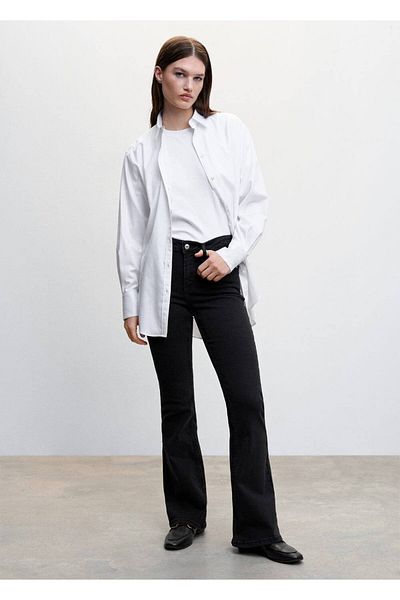 MANGO Woman Mid Waist Flare Jeans