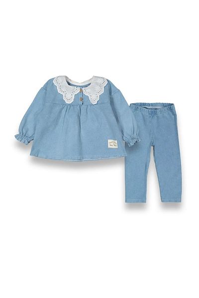 DAFNY COLLAR DETAILED DENIM DRESS