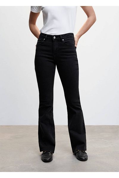 MANGO Woman Mid Waist Flare Jeans