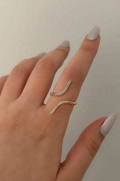 The Collection Zircon Stone Spiral Model Ring