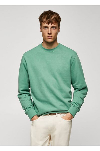 MANGO Man 100% cotton basic sweatshirt