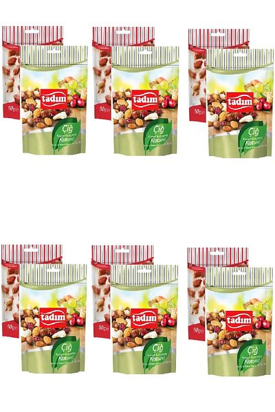 Tadım Mixed Nuts Raw Natural 75 G x 6 Pieces and Salted Roasted Peanuts 90 G x 6 Pieces
