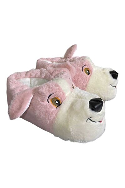 emirs store Kadın Köpek Hayvan Figürlü Kışlık Peluş Panduf