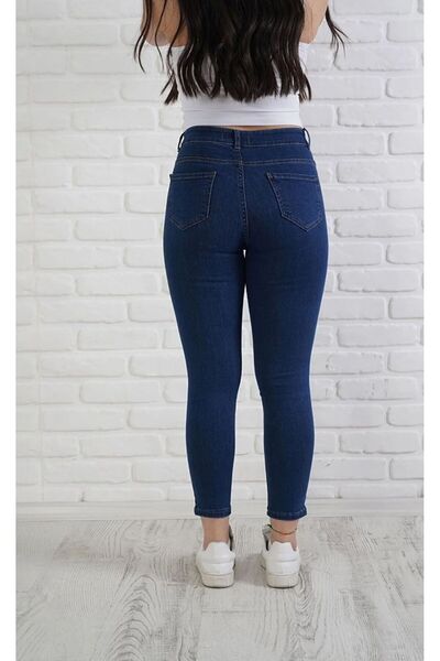 QİSSO Mavi Skinny Yüksek Bel Likralı Kot Pantolon