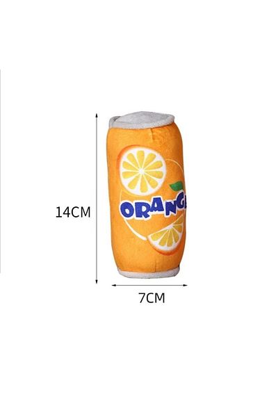 TİNEKE Durable Sound Dog Toy in Tin Coke Style Orange 1 Piece