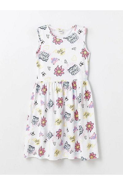 LC Waikiki LCW Kids Crew Neck Printed Girl's Dress