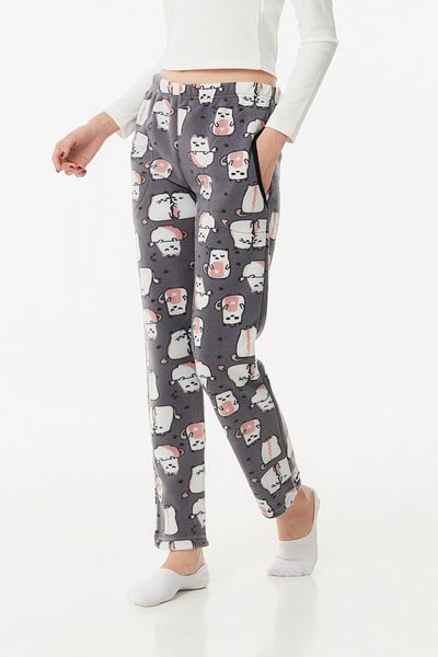 Fulla Moda Printed Fleece Pajama Bottoms