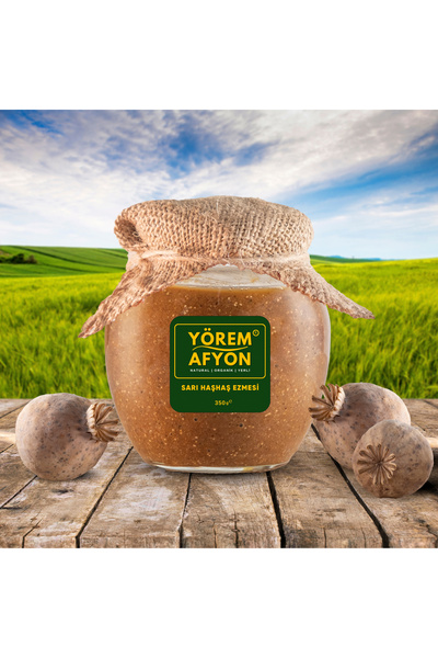 Gülçehre Yörem Afyon Meşhur Afyonkarahisar Taş Değirmende Öğütülmüş Cam Sarı Haşhaş Ezmesi | 350Gr.