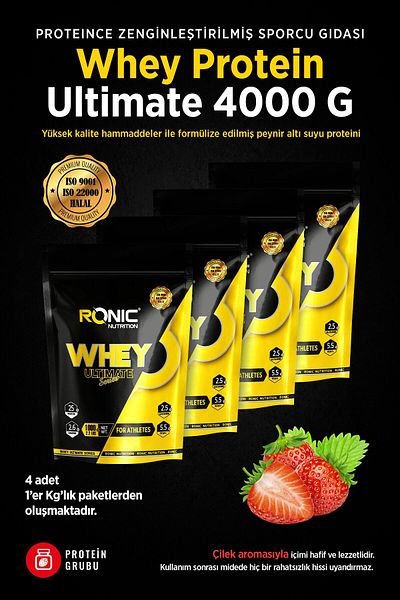 Ronic Nutrition Whey Protein Powder Ultimate 4000 G Protein Powder Helps Make Muscles (STERLAKE AROMAL) Hd-03