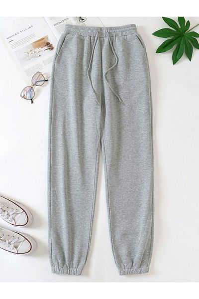 FİTGO Unisex γκρι ελαστικό πόδι εποχιακό φούτερ