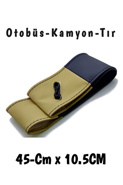 Asegaraj Universal Deri Dikmeli Direksiyon Kılıfı Kamyon-Tır-Otobüs Dikişli Direksiyon ( 45×10.5cm )