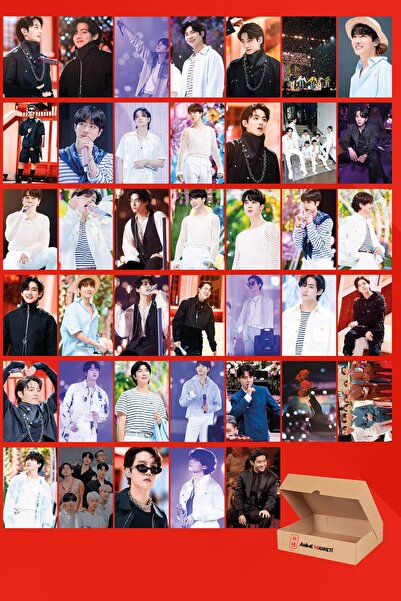 Anime Marketi BTS Görselleri Duvar Poster Seti - Karışık BTS Poster Seti - 40 Adet Poster - Yapışkanlı Kaliteli Po