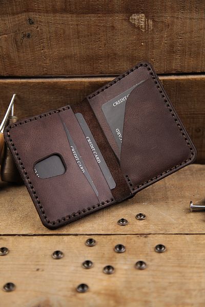 New Coast Leather 1900's Мъжки портфейл - естествена кожа, ръчна изработка