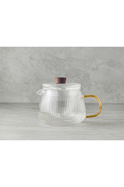 English Home Zoey Borosilcate Glass Strainer Teapot Transparent