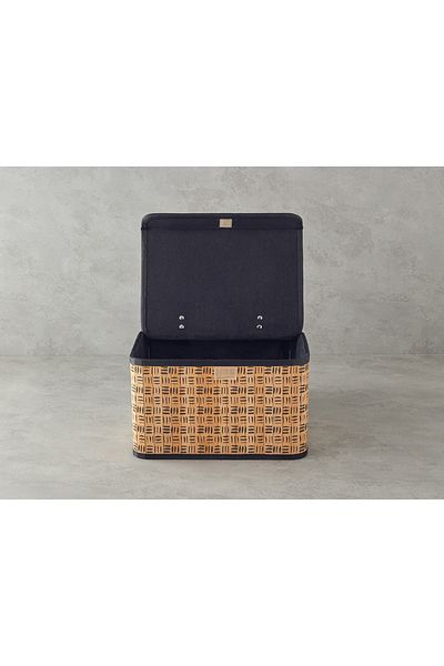 English Home Stripy Bamboo Storage Box Natural