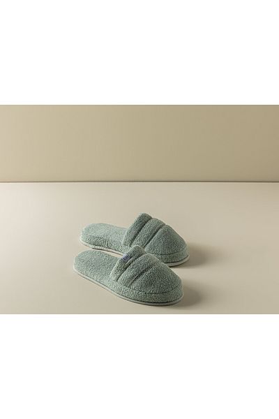 English Home Mint Soft Cotton Bathroom Slippers