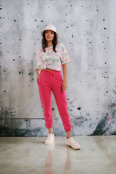 HAKKE Damen-Jogginghose mit Taschen in Fuchsia