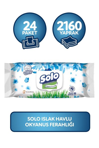 Solo Wet Towel Ocean Freshness 90 Pieces X 24 Pieces