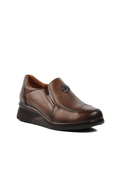 AYAKMOD 41-24k Walnut Genuine Leather Women's Casual Shoes
