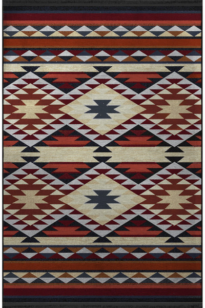 Rugs Modern Halı Multicolored Traditional Motif Patterned Fringed Vintage Dec...