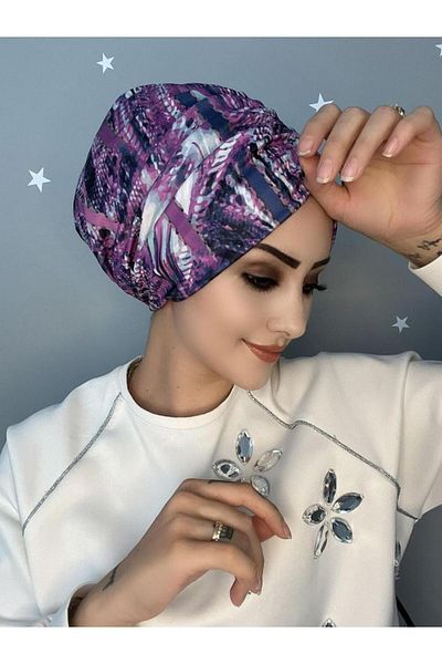 OykumBone B14 Patterned Drawstring Ready Made Bonnet