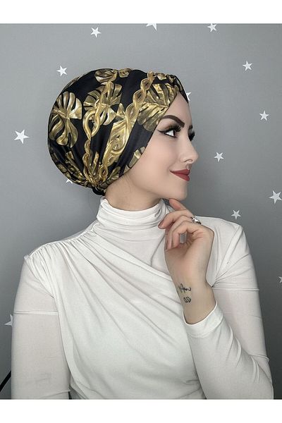OykumBone B24 Patterned Drawstring Ready Made Bonnet
