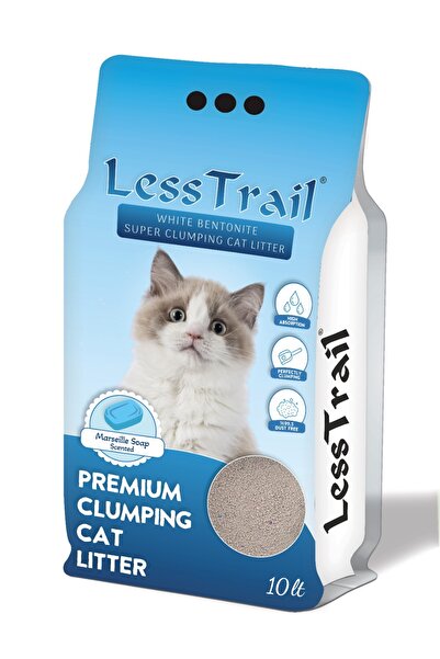 Less Trail LESS TRAİL SÜPER PREMİUM MARSİLYA SABUN KOKULU 10LT BEYAZ BENTONİT KEDİ KUMU