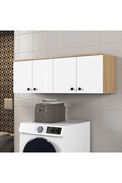 FERNISO 4 Kapaklı Banyo Dolabı Duvara Monte Çok Amaçlı Dolap