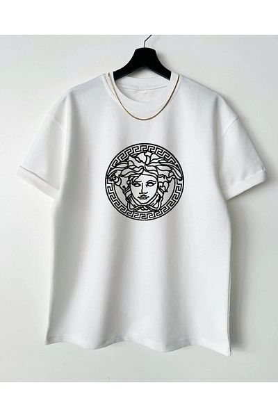 Keywest Tricou oversize din bumbac cu decolteu rotund cu imprimeu unisex