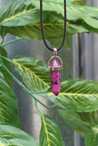 TAUS STONE قلادة على شكل قلم من Ceyt Stone (مع حبل جلدي هدية)