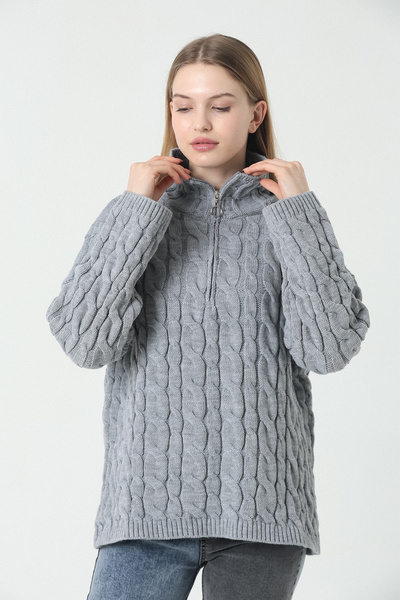 winter club محبوك الشعر منقوشة انغلق سترة المرأة