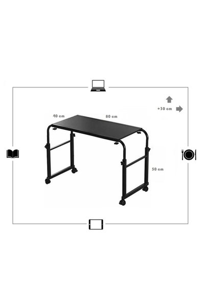 servetavcı Genişlik Ve Yükseklik Ayarlı Eğim Verilebilen Çalışma Masası - Atlantik Çam (FRENLİ TEKERLİ) 80x40