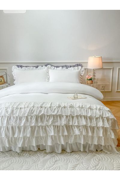 eyma home Σετ κλινοσκεπασμάτων από 100% βαμβακερό ύφασμα διπλό 4 τεμάχια