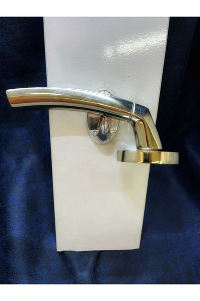 NADİR Steel Door Handle (bathroom - WC) Right with Satin Rosette