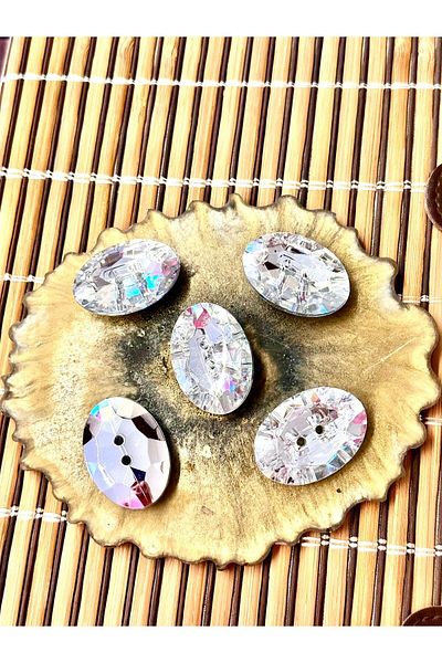 ODDA TASARIM ATÖLYESİ crystal stone oval 5-piece button set